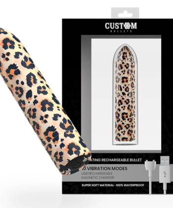 CUSTOM BULLETS - BALAS PERSONALIZADAS BALAS RECARREGÁVEIS LEOPARDO 10 INTENSIDADES