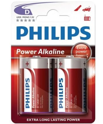 PHILIPS - POWER ALKALINE PILA D LR20 BLISTER * 2