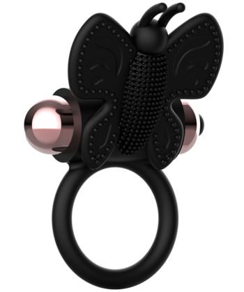 Visão alternativa de COQUETTE CHIC DESIRE - ANEL BORBOLETA COM VIBRADOR PRETO/ OURO