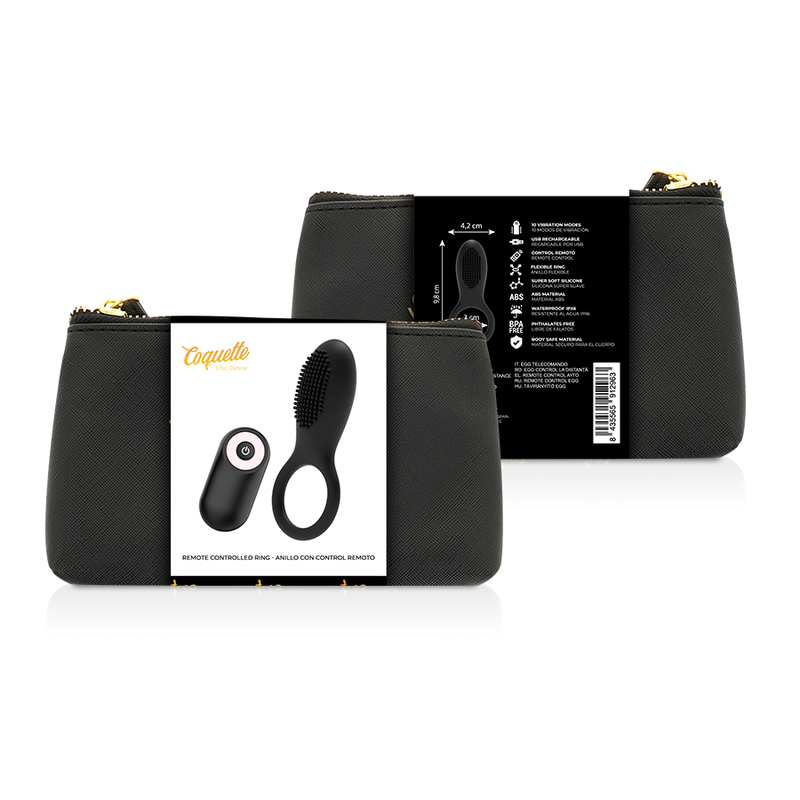 COQUETTE CHIC DESIRE - COCK RING CONTROLE REMOTO RECARREGVEL PRETO/ OURO - Image 2