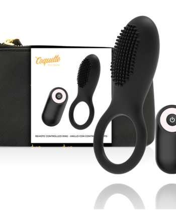 COQUETTE CHIC DESIRE - COCK RING CONTROLE REMOTO RECARREGVEL PRETO/ OURO