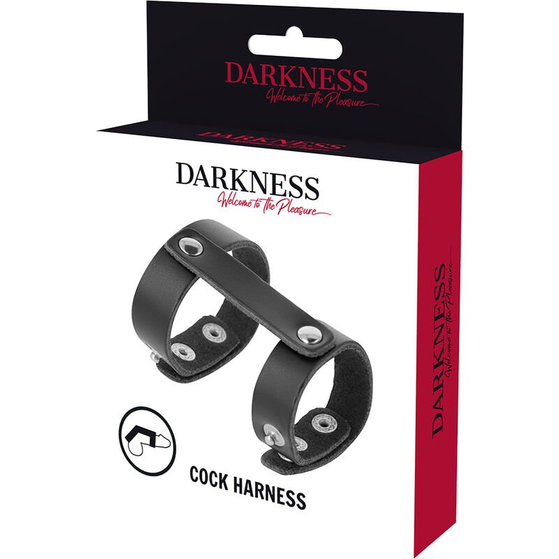 DARKNESS - ANEL DE PÉNIS E TESTÍCULOS AJUSTVEIS EM COURO - Image 3