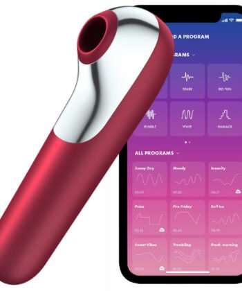 SATISFYER - VIBRADOR E SUCCIONADOR DUAL LOVE COM AR PULSADO VERMELHO