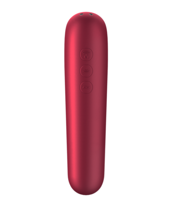 SATISFYER - VIBRADOR E SUCCIONADOR DUAL LOVE COM AR PULSADO VERMELHO - Image 3