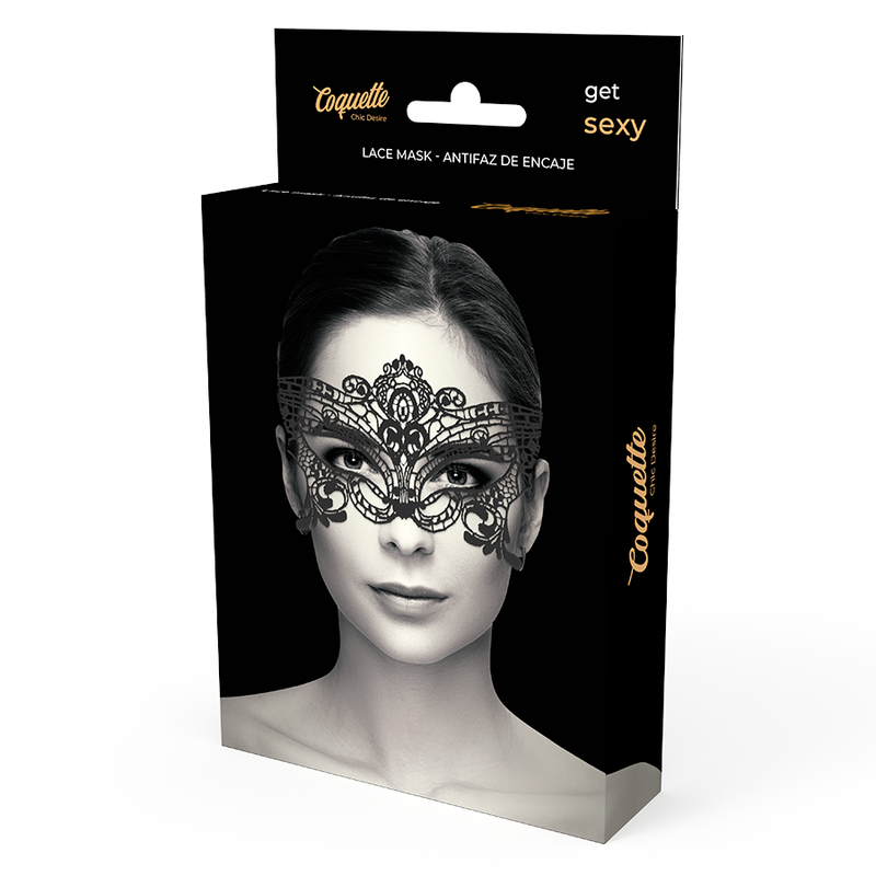 COQUETTE CHIC DESIRE – MÁSCARA VENEZIANA DE RENDA PRETA LONGA - Imagem 3