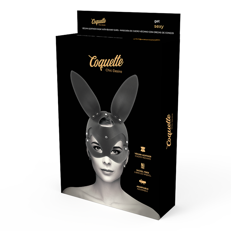 COQUETTE CHIC DESIRE – MÁSCARA DE COELHO EM COURO VEGANO PRETA - Imagem 5