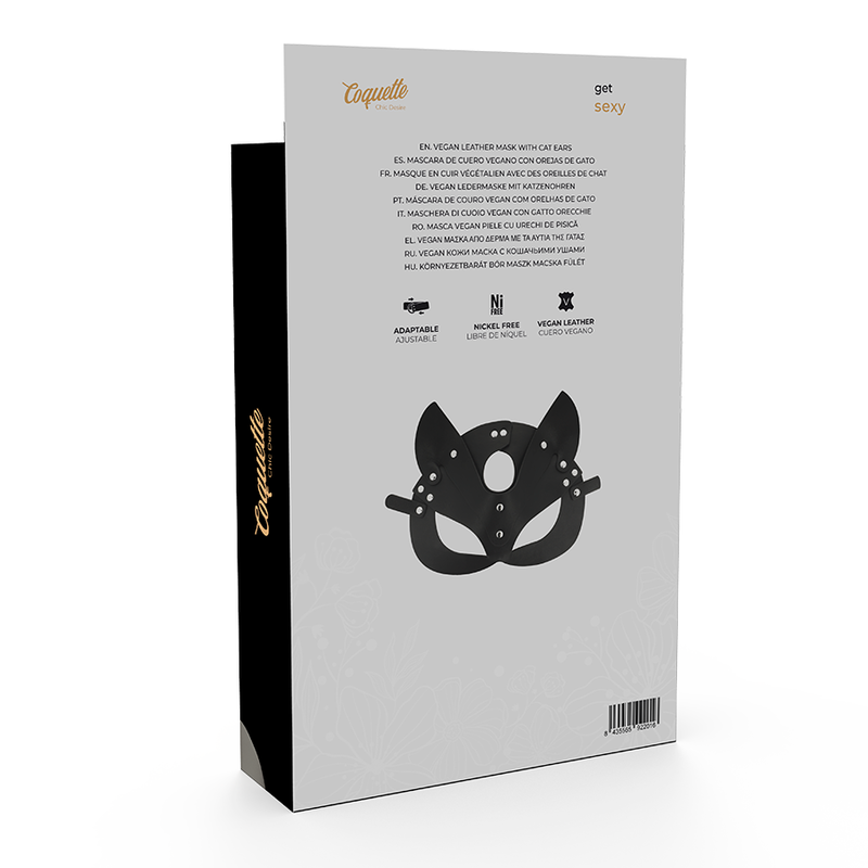 COQUETTE CHIC DESIRE – MÁSCARA DE GATO EM COURO VEGANO PRETA - Imagem 3
