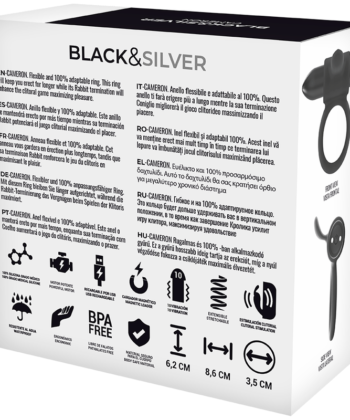 Alternative view of BLACK&SILVER - ANEL RECARREGÁVEL CAMERON PRETO