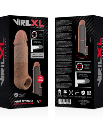 VIRILXL - EXTENSÃO DE PÊNIS DE SILICONE LÍQUIDO V7 MARROM