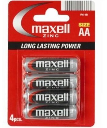MAXELL - PILA SALINA MANGANESO AA R6 * 4 UNIDADES