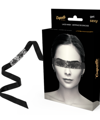 COQUETTE CHIC DESIRE – MÁSCARA DE RENDA PRETA COM FITA DE CETIM