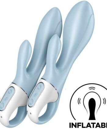 SATISFYER - BOMBA DE AR BUNNY 1 COELHO INFLÁVEL VIBRADOR AZUL - Imagem 5