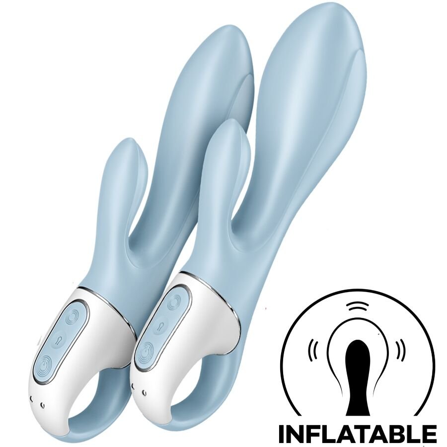 SATISFYER - BOMBA DE AR BUNNY 1 COELHO INFLÁVEL VIBRADOR AZUL - Imagem 5