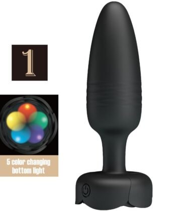 PRETTY LOVE - TARION ANAL PLUG COM LUZ LED PRETO 12,5 CM