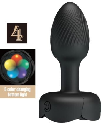 PRETTY LOVE - OLMAN PLUG ANAL COM LUZ LED PRETO 8,8 CM