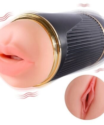 SHEQU - KAY MASTURBADOR DUPLO COM BOCA DUPLA E VIBRAÇÃO DE VAGINA