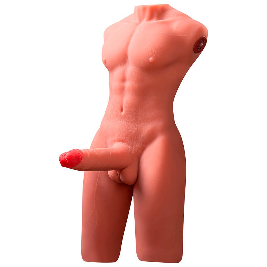 XISE - JASON MEIO CORPO MASCULINO REALISTA COM FUNÇÃO DE EMPURRAR E VIBRAR 55 CM - Image 2