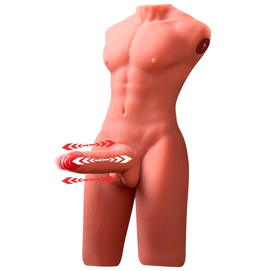 XISE - JASON MEIO CORPO MASCULINO REALISTA COM FUNÇÃO DE EMPURRAR E VIBRAR 55 CM - Image 3
