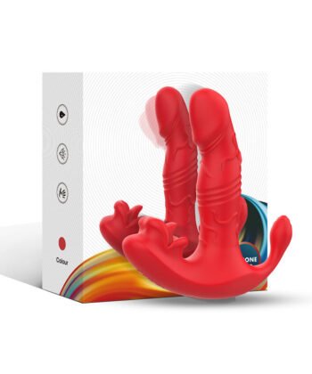 ARMONY - VIBRADOR ANAL CALCINHA C E ESTIMULADOR DO PONTO G CONTROLE REMOTO VERMELHO