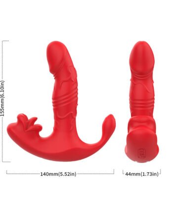 ARMONY - VIBRADOR ANAL CUECA C E ESTIMULADOR DO PONTO G COMANDO À DISTÂNCIA VERMELHO - Imagem 4