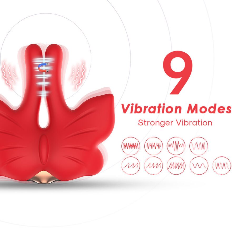 ARMONY - GRAMPOS MAGNÉTICOS PARA MAMILOS COM VIBRAÇÃO FORMATO BORBOLETA VERMELHO - Imagem 5