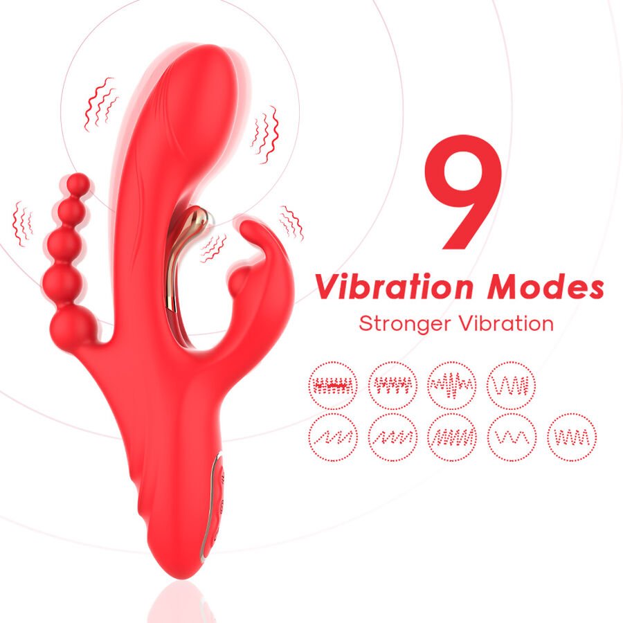 ARMONY - ESTIMULADOR DE PONTO G E CLITÓRIS VIBRADOR VERMELHO - Imagem 3