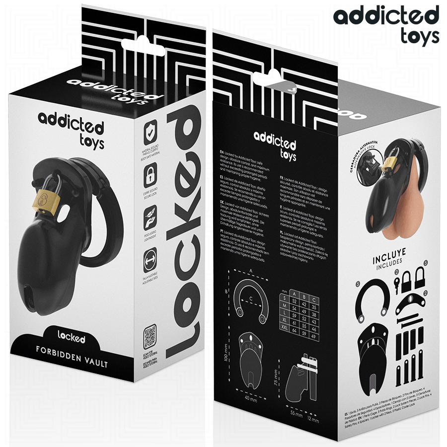 ADDICTED TOYS LOCKED - GAIOLA PARA PÊNIS FORBIDDEN VAULT 10 CM - Image 5
