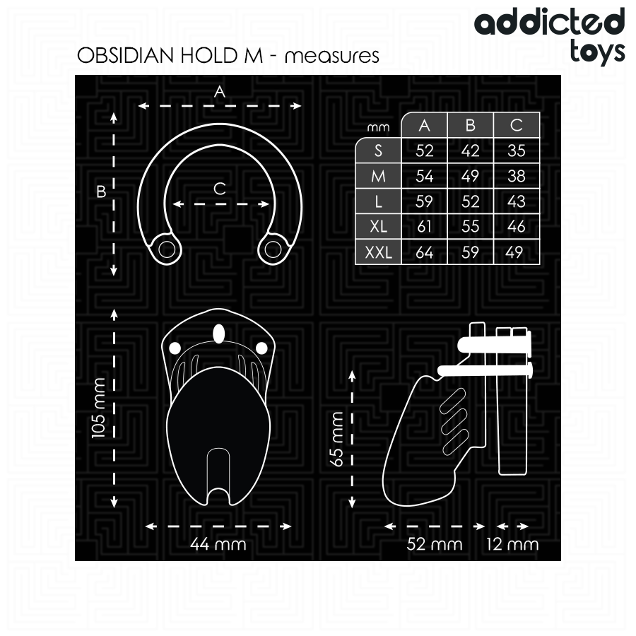 ADDICTED TOYS LOCKED - GAIOLA DE PÊNIS DE OBSIDIANA TAMANHO M - Imagem 4