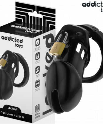 ADDICTED TOYS LOCKED - GAIOLA DE PÊNIS DE OBSIDIANA TAMANHO M