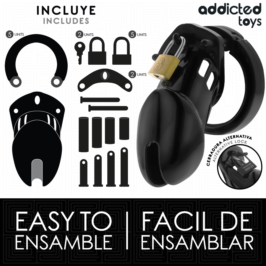 ADDICTED TOYS LOCKED - GAIOLA DE PÊNIS DE OBSIDIANA TAMANHO M - Imagem 5