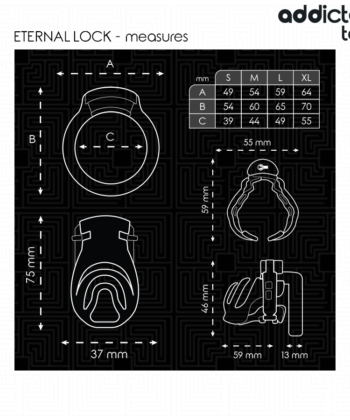 Visão alternativa de ADDICTED TOYS LOCKED - GAIOLA PARA PÊNIS COM TRAVA ETERNA 9 CM