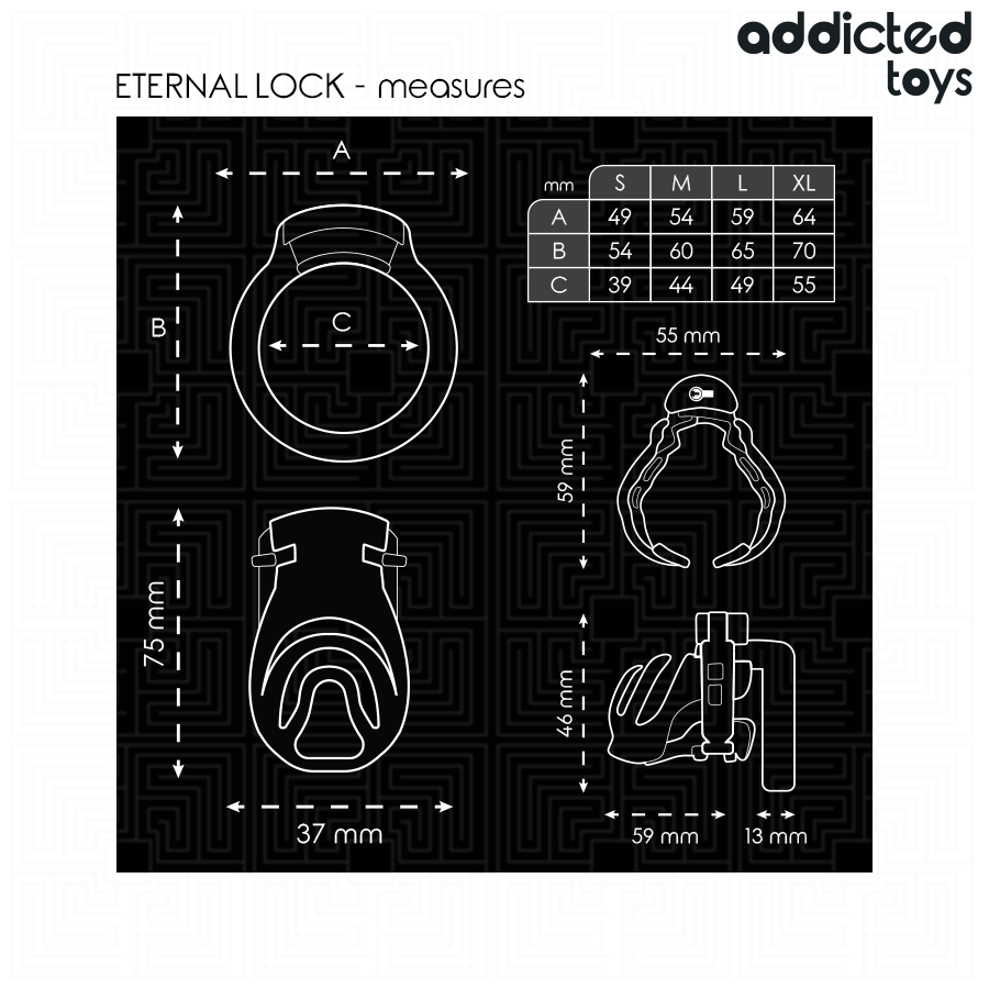 ADDICTED TOYS LOCKED - GAIOLA PARA PÊNIS COM TRAVA ETERNA 9 CM - Imagem 2