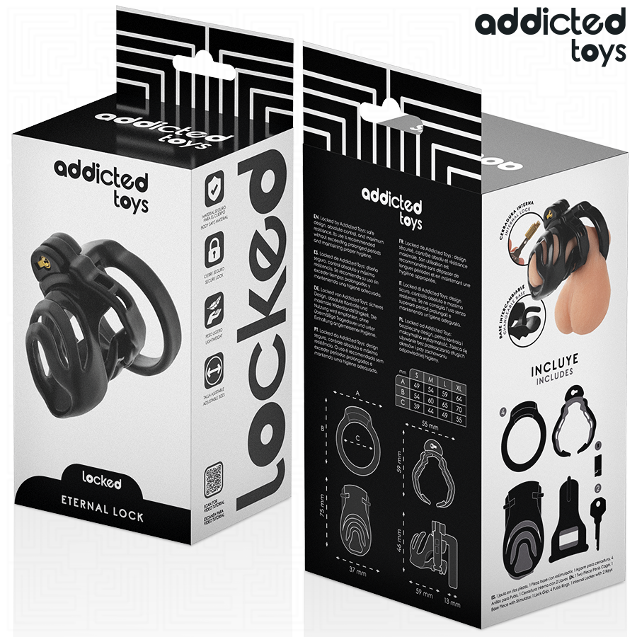 ADDICTED TOYS LOCKED - GAIOLA PARA PÊNIS COM TRAVA ETERNA 9 CM - Imagem 5