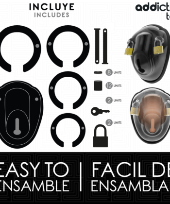 Visão alternativa de ADDICTED TOYS LOCKED - GAIOLA DE CONTENÇÃO SEM CHAVE PARA PÊNIS 11,5 CM