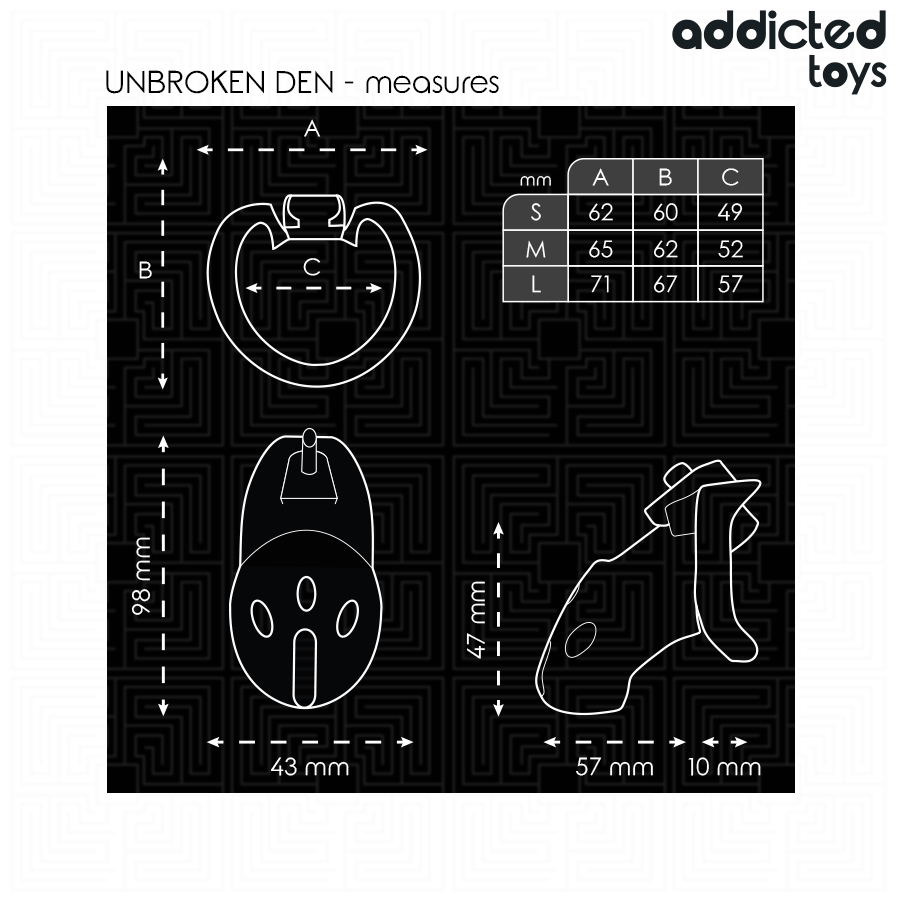 ADDICTED TOYS LOCKED - GAIOLA DE PÊNIS DEN INQUEBRÁVEL 9,8 CM - Imagem 2