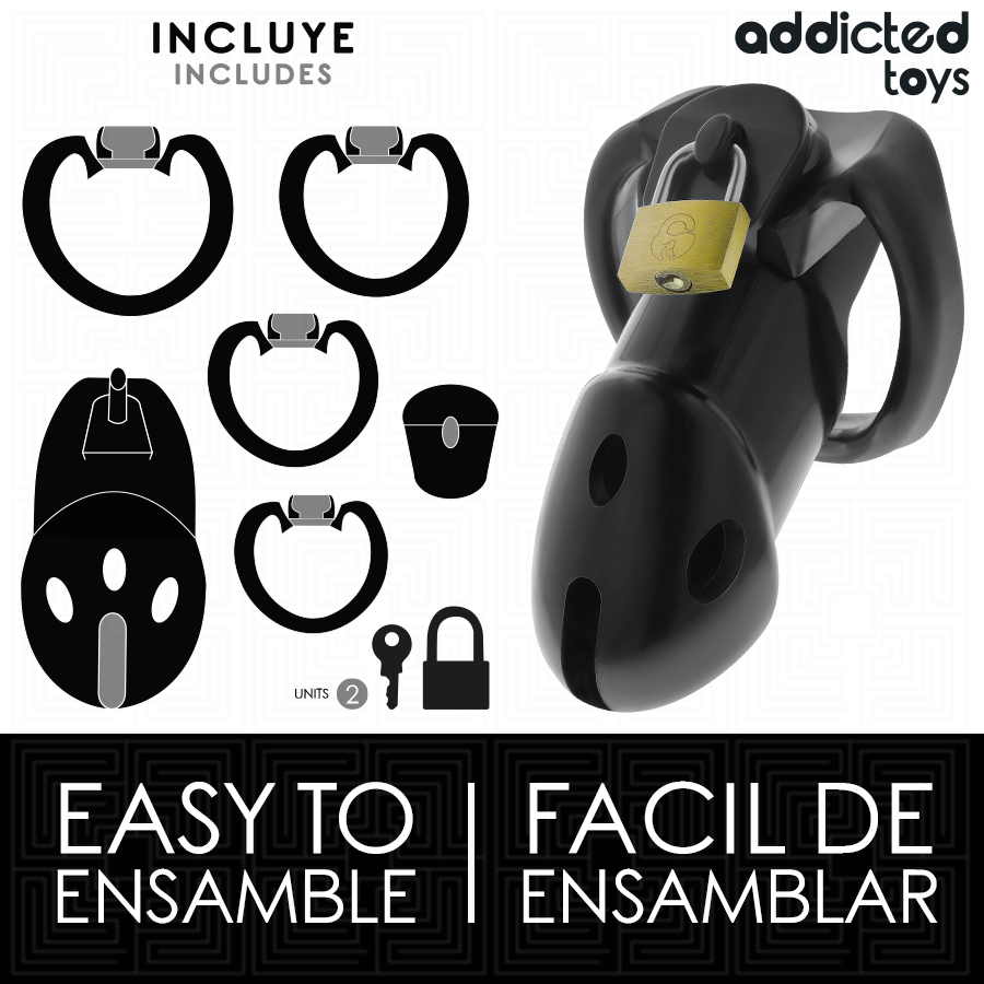 ADDICTED TOYS LOCKED - GAIOLA DE PÊNIS DEN INQUEBRÁVEL 9,8 CM - Imagem 3