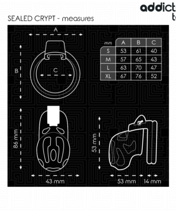 Visão alternativa de ADDICTED TOYS LOCKED - GAIOLA DE PÊNIS CRYPT SELADA 8 CM