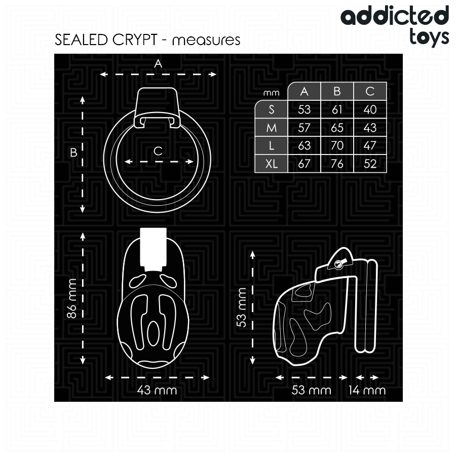ADDICTED TOYS LOCKED - GAIOLA DE PÊNIS CRYPT SELADA 8 CM - Imagem 2
