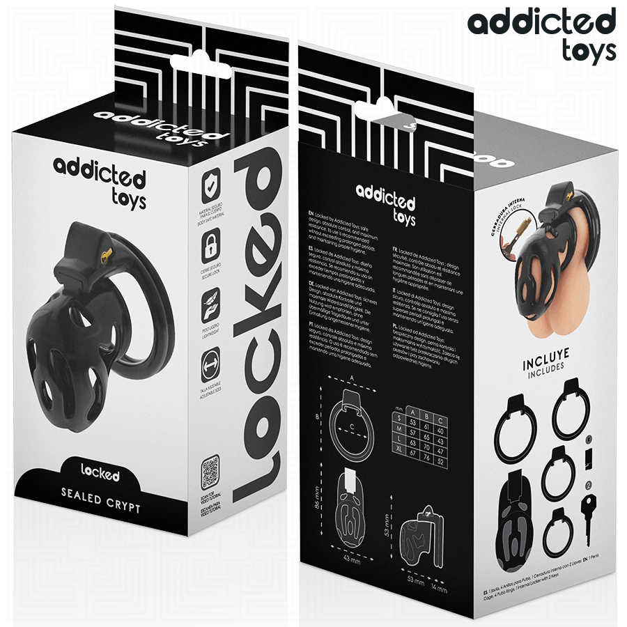 ADDICTED TOYS LOCKED - GAIOLA DE PÊNIS CRYPT SELADA 8 CM - Imagem 3