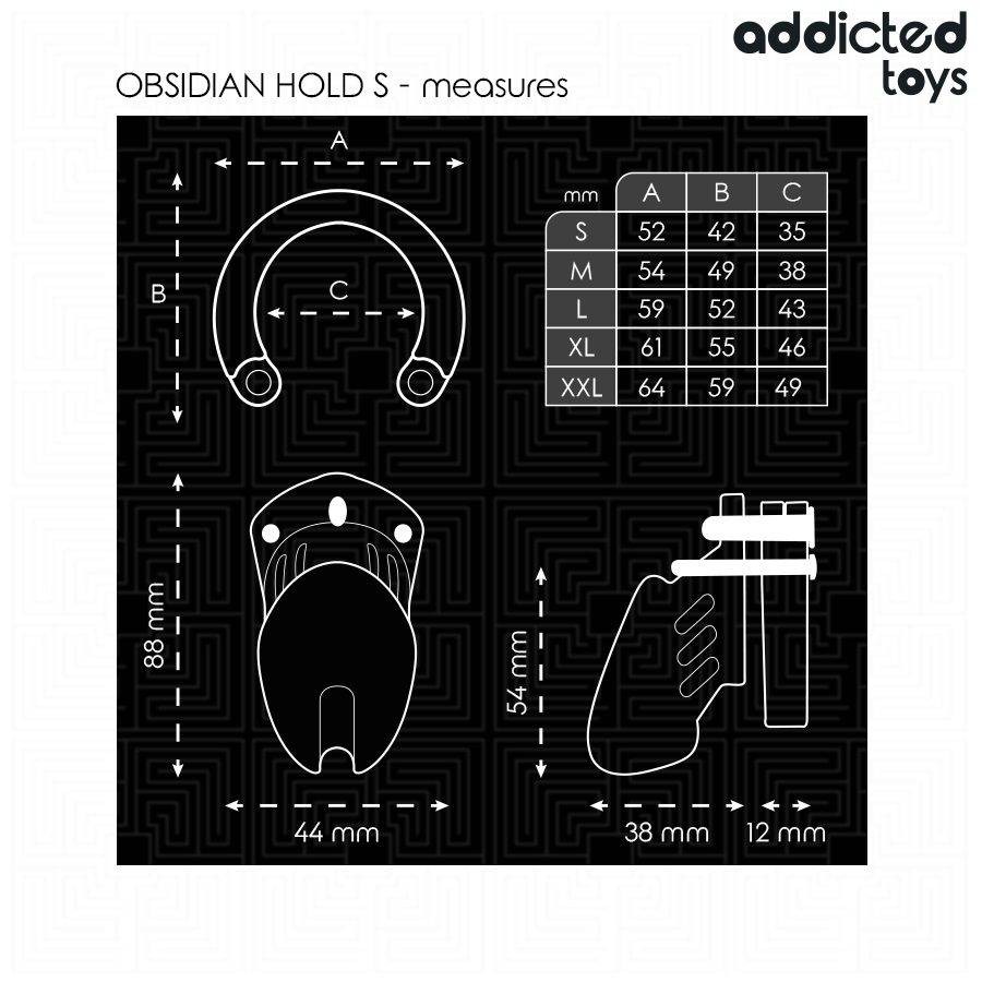 ADDICTED TOYS LOCKED - GAIOLA DE PÊNIS DE OBSIDIANA TAMANHO S - Imagem 2