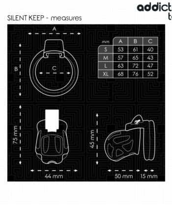 Visão alternativa de ADDICTED TOYS LOCKED - GAIOLA PARA PÊNIS SILENT KEEP 7,5 CM