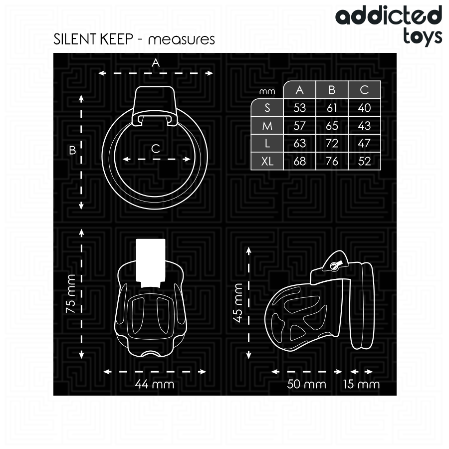 ADDICTED TOYS LOCKED - GAIOLA PARA PÊNIS SILENT KEEP 7,5 CM - Imagem 2