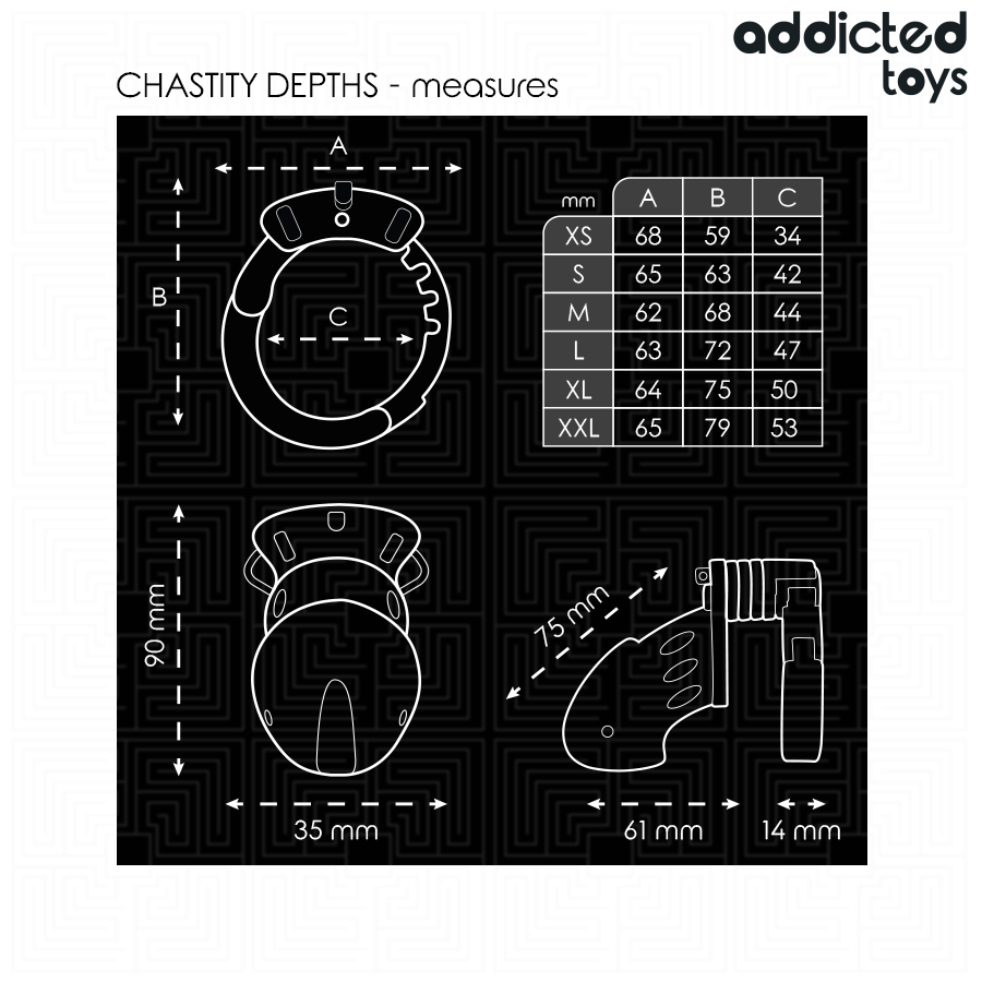 ADDICTED TOYS LOCKED - GAIOLA PARA PÊNIS CHASTITY DEPHHS 7,5 CM - Imagem 4