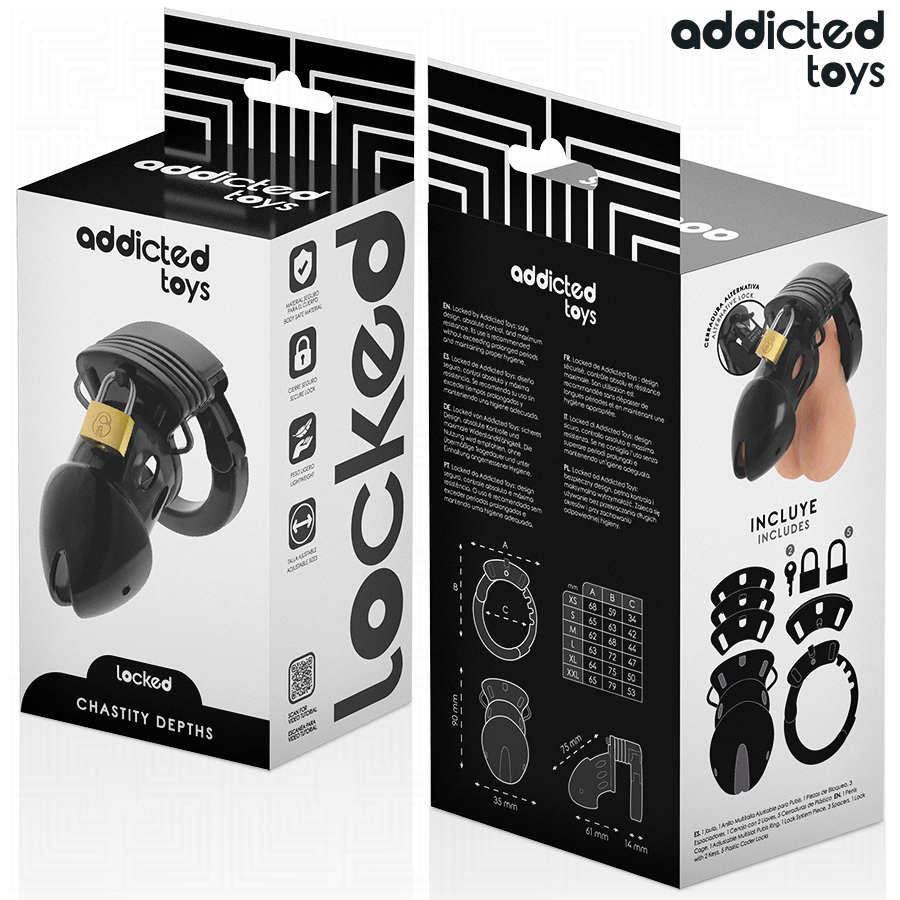 ADDICTED TOYS LOCKED - GAIOLA PARA PÊNIS CHASTITY DEPHHS 7,5 CM - Imagem 5