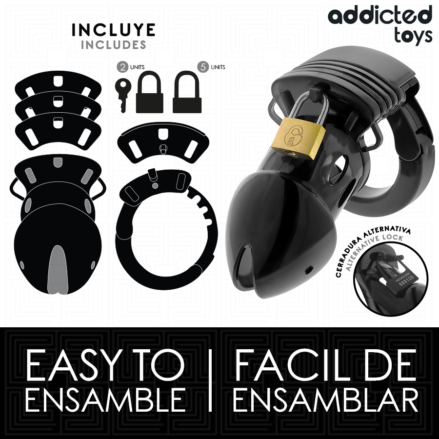 ADDICTED TOYS LOCKED - GAIOLA PARA PÊNIS CHASTITY DEPHHS 7,5 CM - Imagem 3