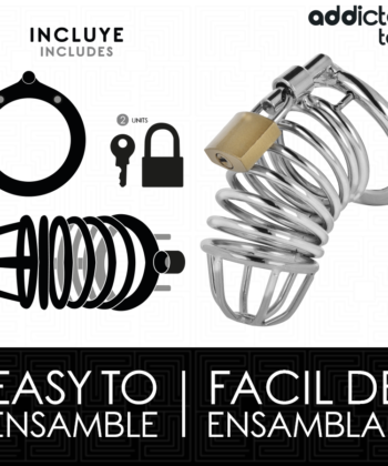 ADDICTED TOYS LOCKED - GAIOLA DE PÉNIS DE METAL COM CÉLULA DE FERRO 5 CM TAMANHO L - Image 3