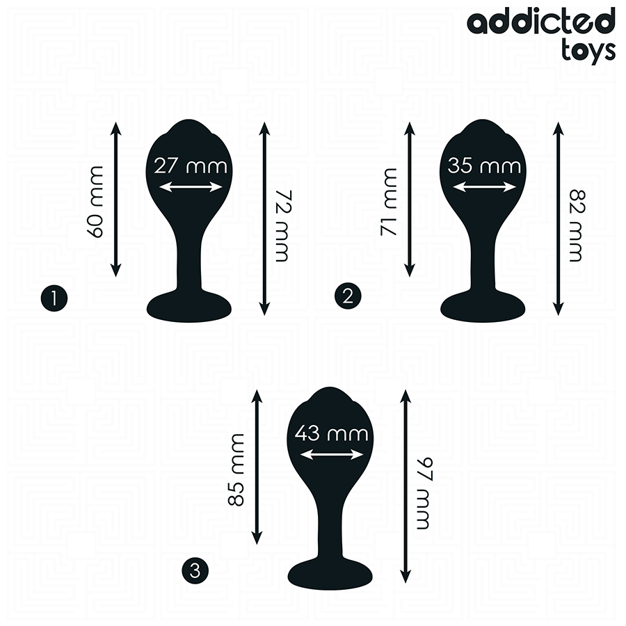 ADDICTED TOYS - CONJUNTO DE 3 PLUG ANAL COM JOIA - Image 2