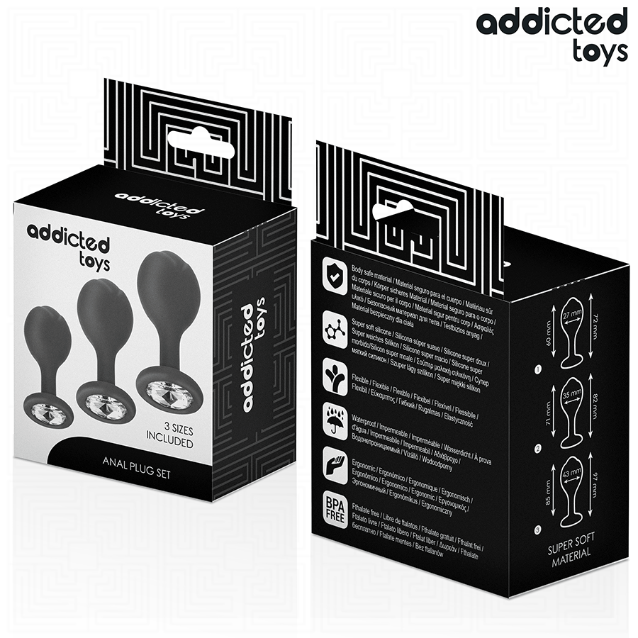 ADDICTED TOYS - CONJUNTO DE 3 PLUG ANAL COM JOIA - Image 5