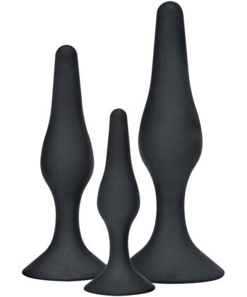 TOYJOY - ANAL PLAY CURVY COMPANIONS PLUG ANAL 3 PEÇAS PRETO