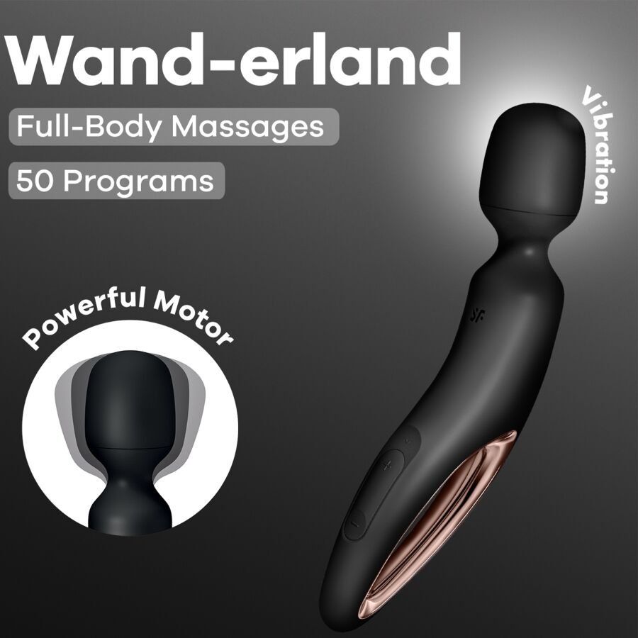 SATISFYER - WAND ERLAND MASSAGEADOR VIBRATÓRIO PRETO - Image 2